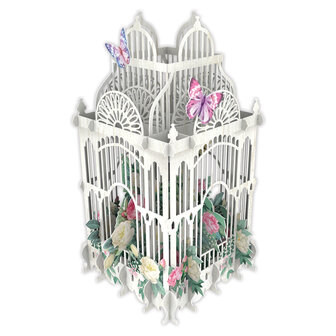 3D Pop Up wenskaart - Flower Cage