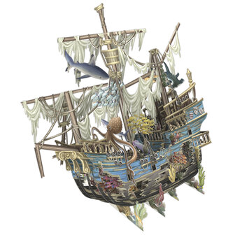 3D Pop Up wenskaart - Sunken Galleon