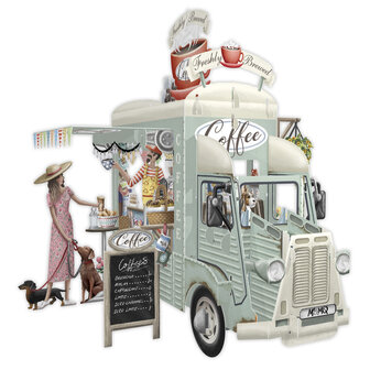 3D Pop Up wenskaart - Coffee Truck