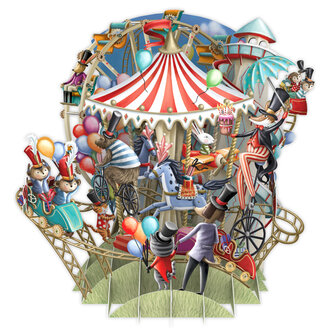 3D Pop Up wenskaart - Carousel Capers