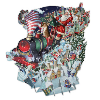 3D Pop Up wenskaart - Kerst - Santa&#039;s Express