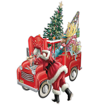 3D Pop Up wenskaart - Kerst - Santa&#039;s Pickup