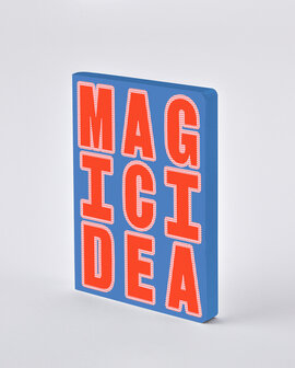 Notitieboek A5 - Magic Idea, zacht leer, fluorescerende tekst