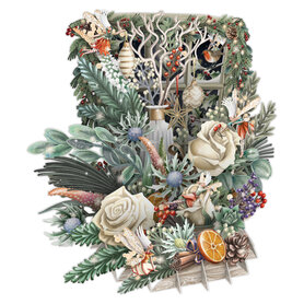 3D Pop Up wenskaart - Kerst - Christmas Floral